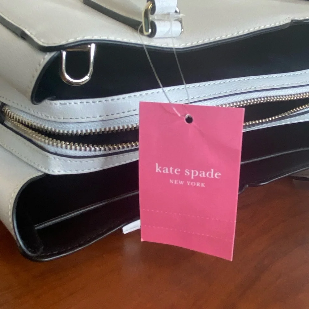 NWT Authentic Kate Spade Medium Triple Compartment Satchel, Opticwhite color - Picture 12 of 16